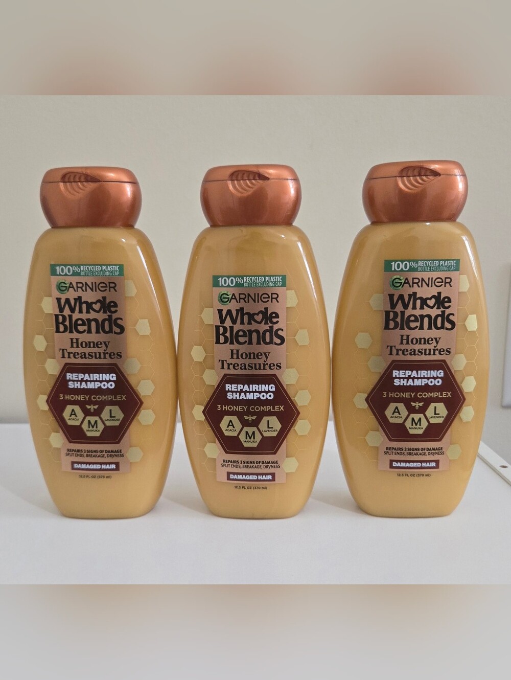 New Garnier Whole Blends Repairing Shampoo Set (3 Bottles)